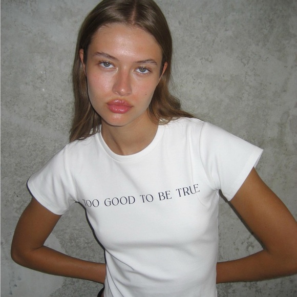 With Jean too good to be true tee size S - Picture 3 of 10